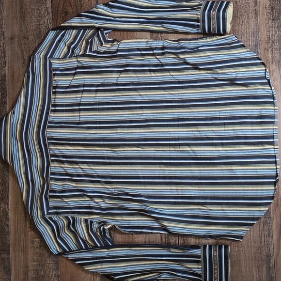 Robert Graham Striped Stained Glass Flip Cuff Embroiered Dress Shirt Size Large - Picture 6 of 10